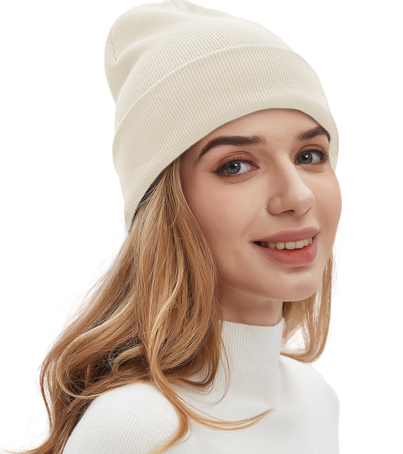 100% Cotton Beanies for Men Women Cotton Hats Soft Warm Unisex Cuffed Plain Skull Hat Autumn Winter Slouchy Knitted Cap