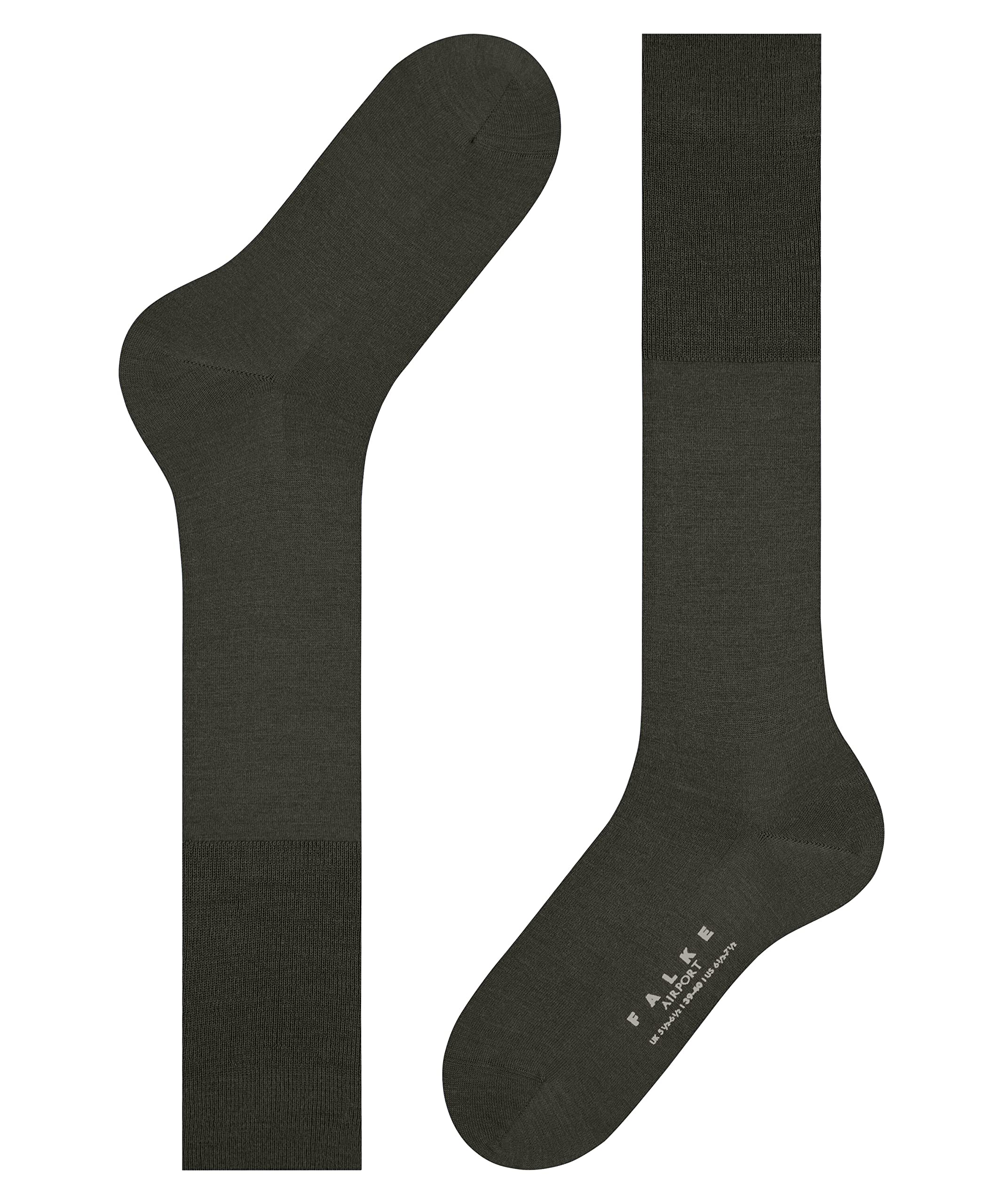 FALKE homme Airport chaussettes longues respirantes régulation climatique anti-odeur laine coton montantes fines unies élégantes couture plate aux orteils 1 paire