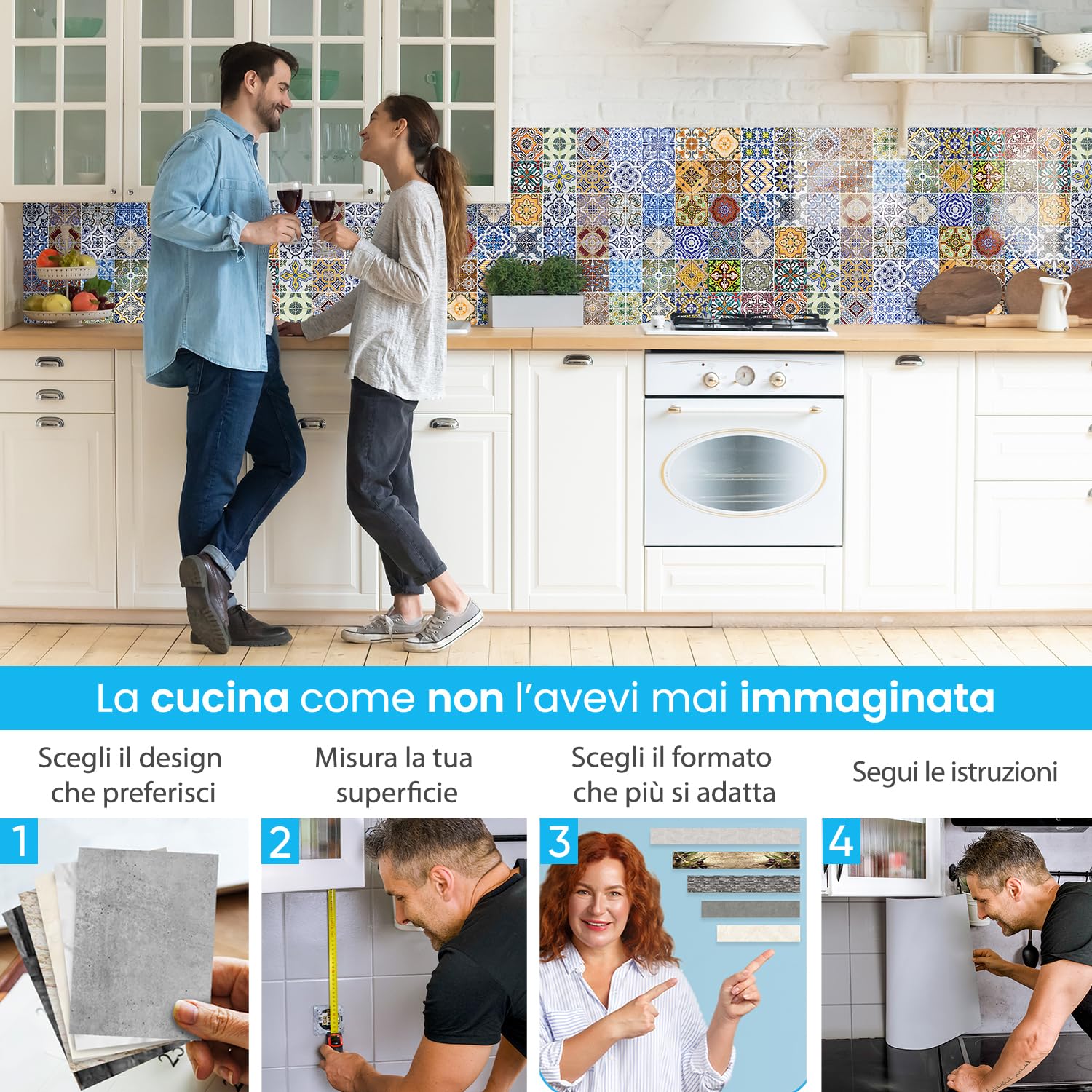 Rivestimento Paraschizzi Cucina Adesivo - Effetto Vetro, Ignifugo, 0.8mm, Marmo Beige - Foto 7