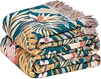 Vista 89 de Cobija para cama de estilo bohemio, 100 % algodón, ultra suave, edredón rústico, cobija de otoño, estampado floral, decoración de granja, cobija
