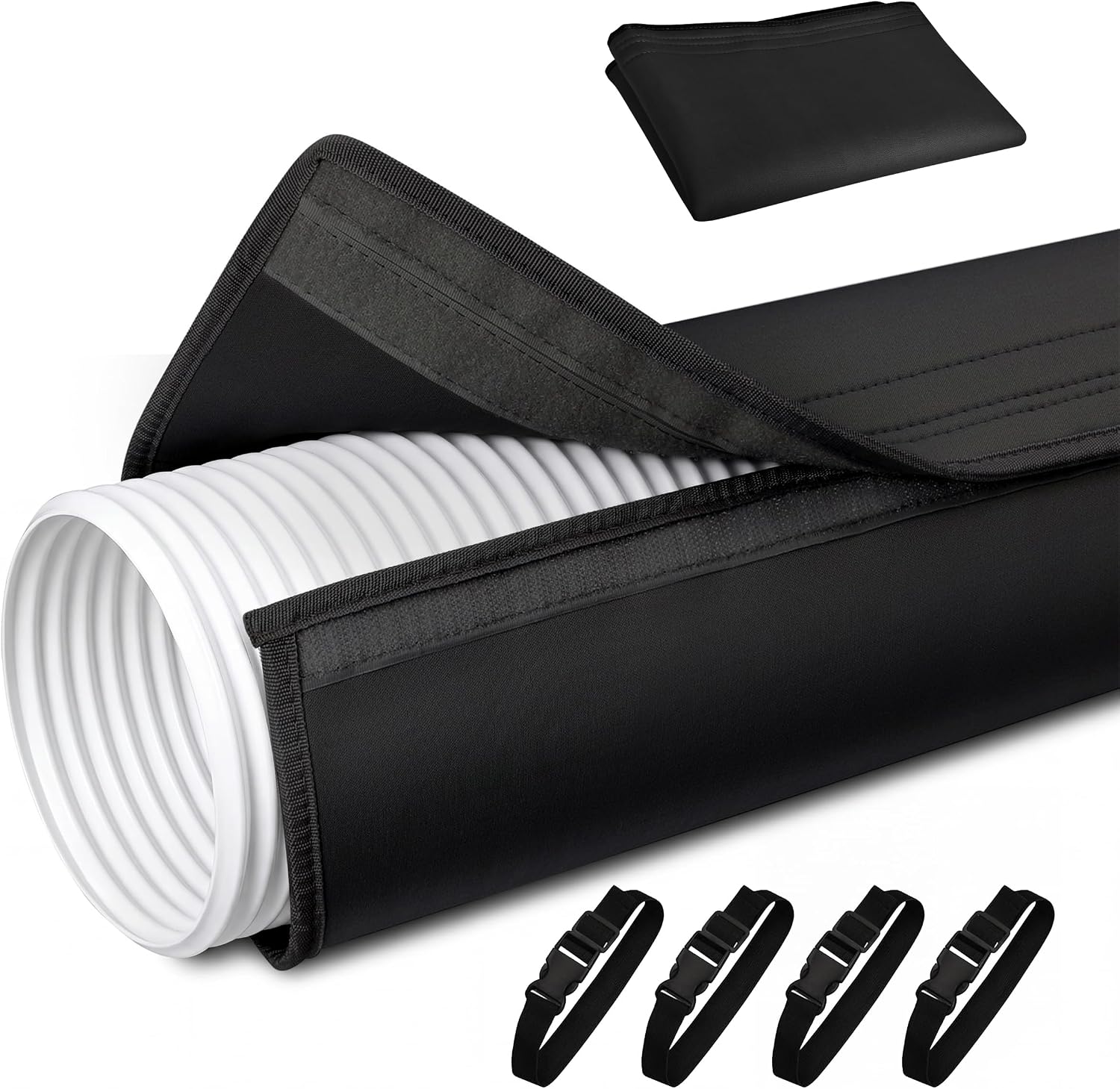 Portable AC Hose Insulation Sleeve, Portable Air Conditioner Hose Insulated Cover Wrap for 5" & 5.9" Diameter Exhaust AC Hose Duct, Gray, 2 Pack
