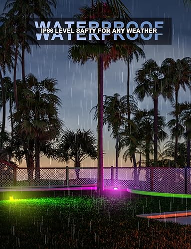 Miniatura 5 de Luz de inundación LED para exteriores, 500 W, equivalente a 50 W, RGBW de 50 W, reflectores para exteriores con control remoto, iluminación