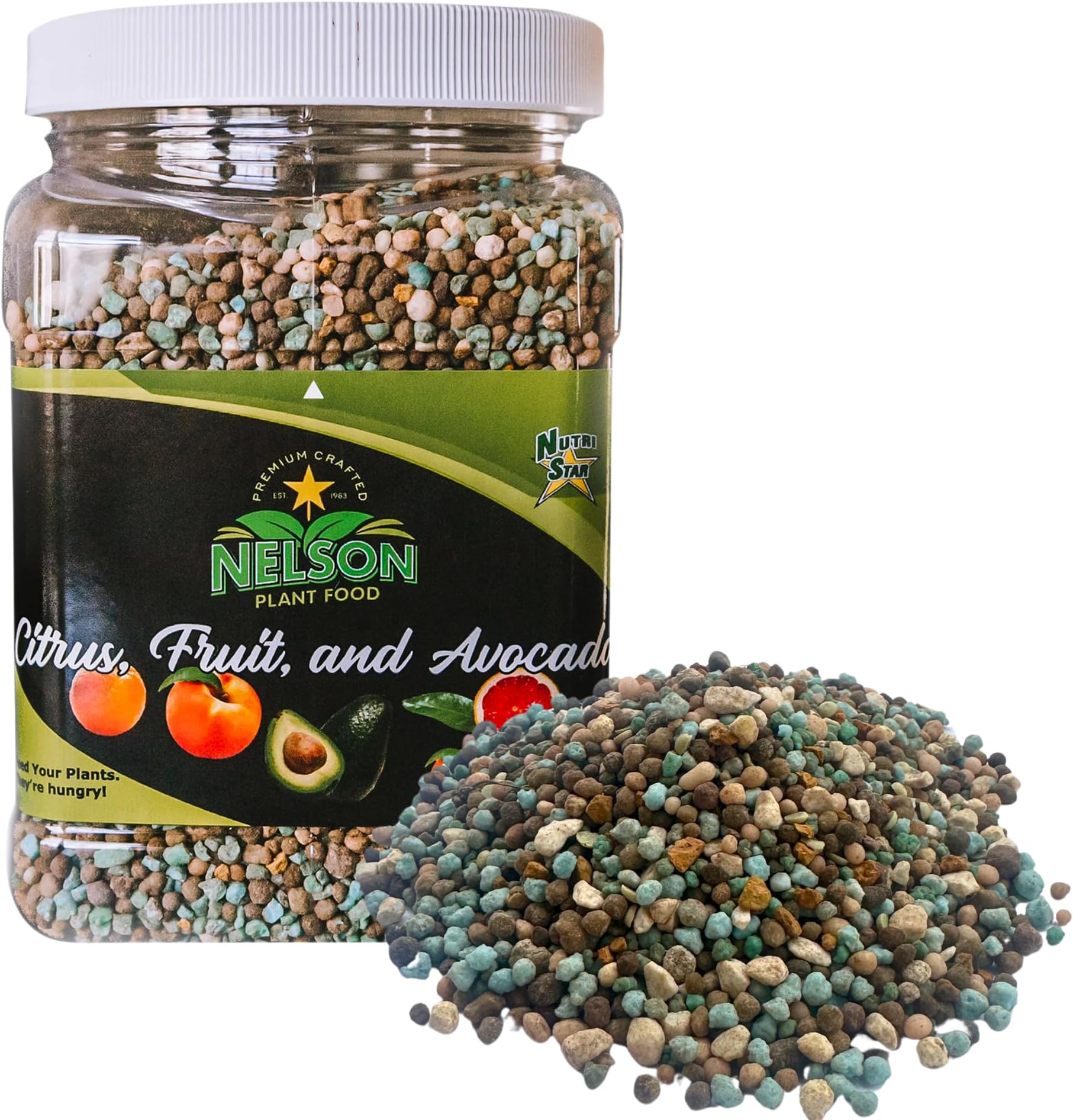 Nelson - Citrus Fruit & Avocado Tree Plant Food for In-Ground, Containers, & Patios, Granular Fertilizer, NutriStar 12-10-10 (2 lb.)