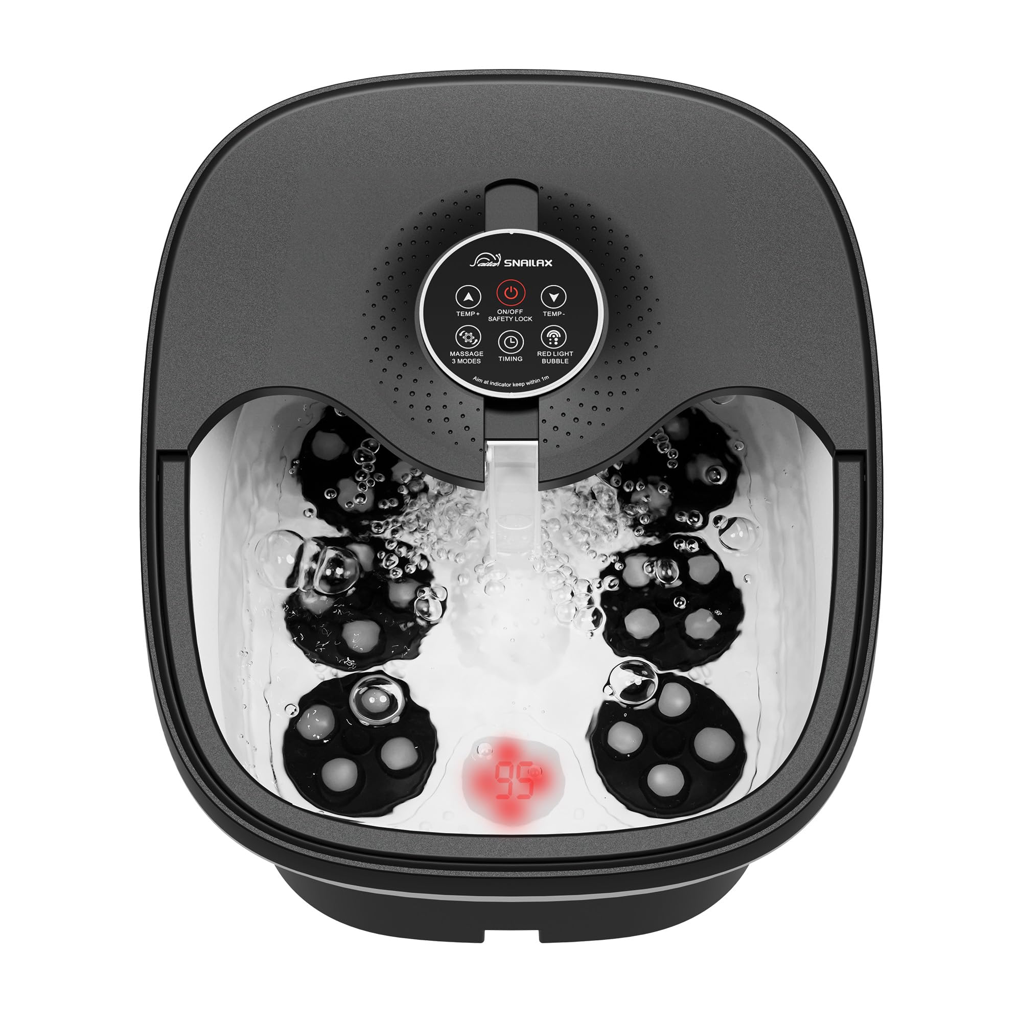 Snailax Foot Spa Bath Massager with Heat, Bubble, Shiatsu Massage Rollers, Remote Control, Temperature Control, Collapsible, Pedicure Foot Soaking Tub