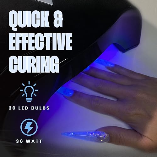 Miniatura 3 de V Beauty Pure Lámpara de uñas UV inalámbrica (negro) - Luz UV portátil de 36 W para uñas de gel con múltiples ajustes de temporizador - Secador de