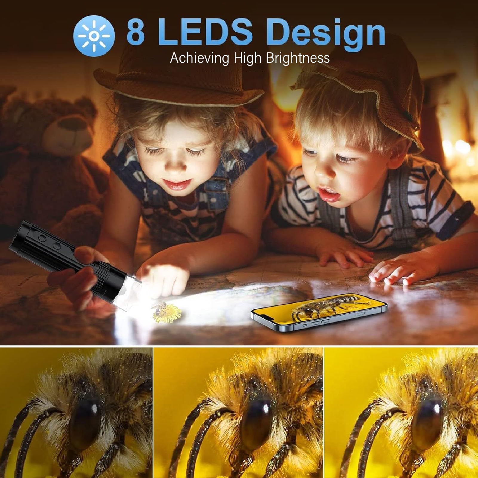 Drahtloses Digitalmikroskop 1080P HD 50X-1000X mit verstellbarem Ständer, 8 LED-Leuchten, USB-Münzenkamera-Vergrößerer für Handy & Tablet - Tragbar Wiederaufladbar
