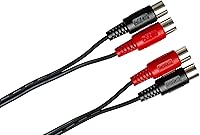 Vista 3 de Hosa Cable MID-202 Dual MIDI, doble DIN de 5 pines a la misma, 6.6 pies