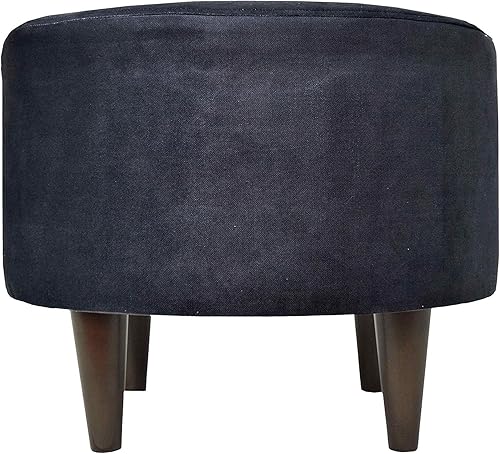 Miniatura 5 de MJL Furniture Designs Sophia Collection Ennis Series - Otomana redonda contemporánea, patas de madera y peltregris oscuro