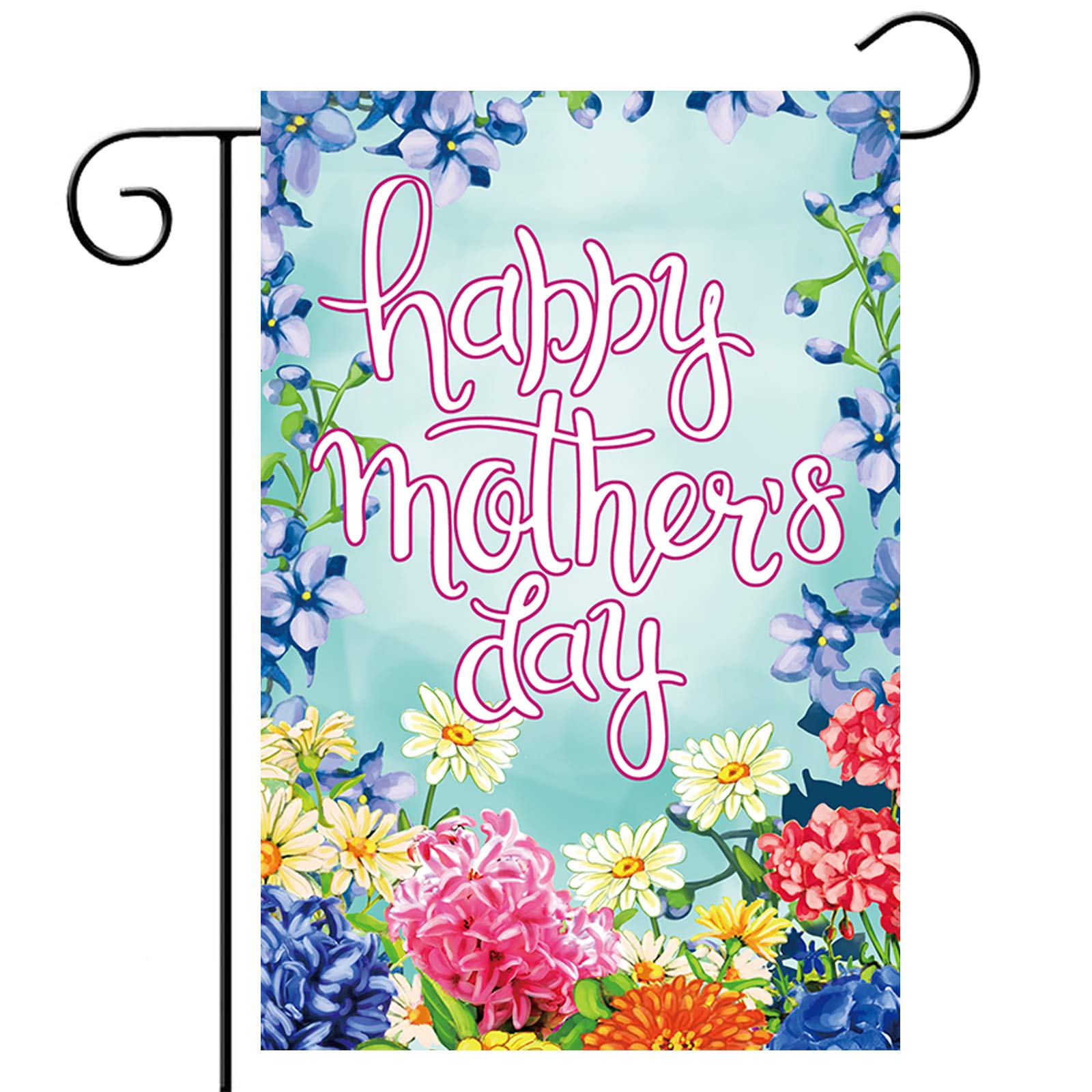 Hostey Spring Happy Mothers Day Garden Flags for Outside 12x18 Double Sided Welcome Mom Flower Vertical Garden Yard Flags Mother's Day Home Garden Outdoor Decor Decorations