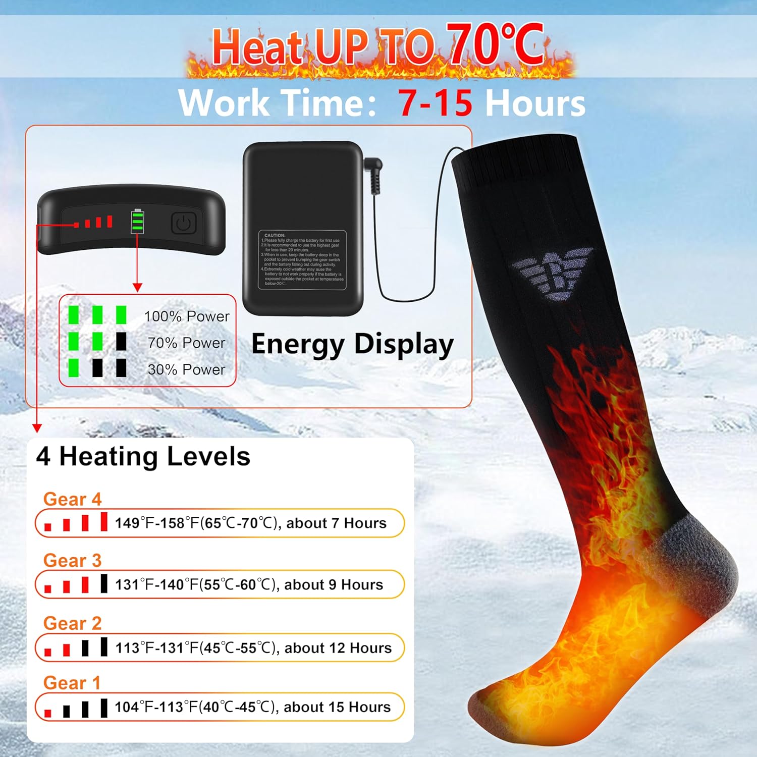 Begleri Heated Socks Heating Elements