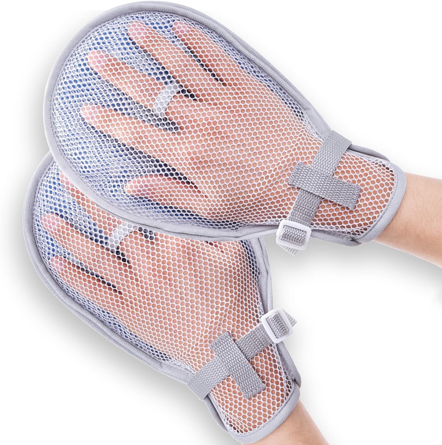lefeke Medical Restraint Gloves 2Pcs, Hand Protective Gloves Meshed for Dementia