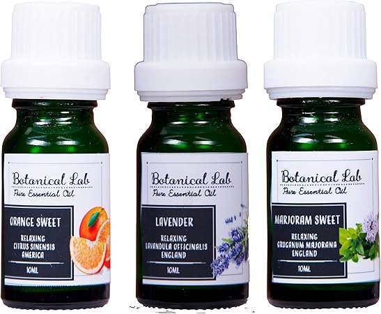Amazon Botanical Lab アロマ 精油 エッセンシャルオイル セラピーブレンド 不眠 ３本 セット ラベンダー オレンジスイート マージョラムスイート 10ml 3 Botanical Lab アロマオイル