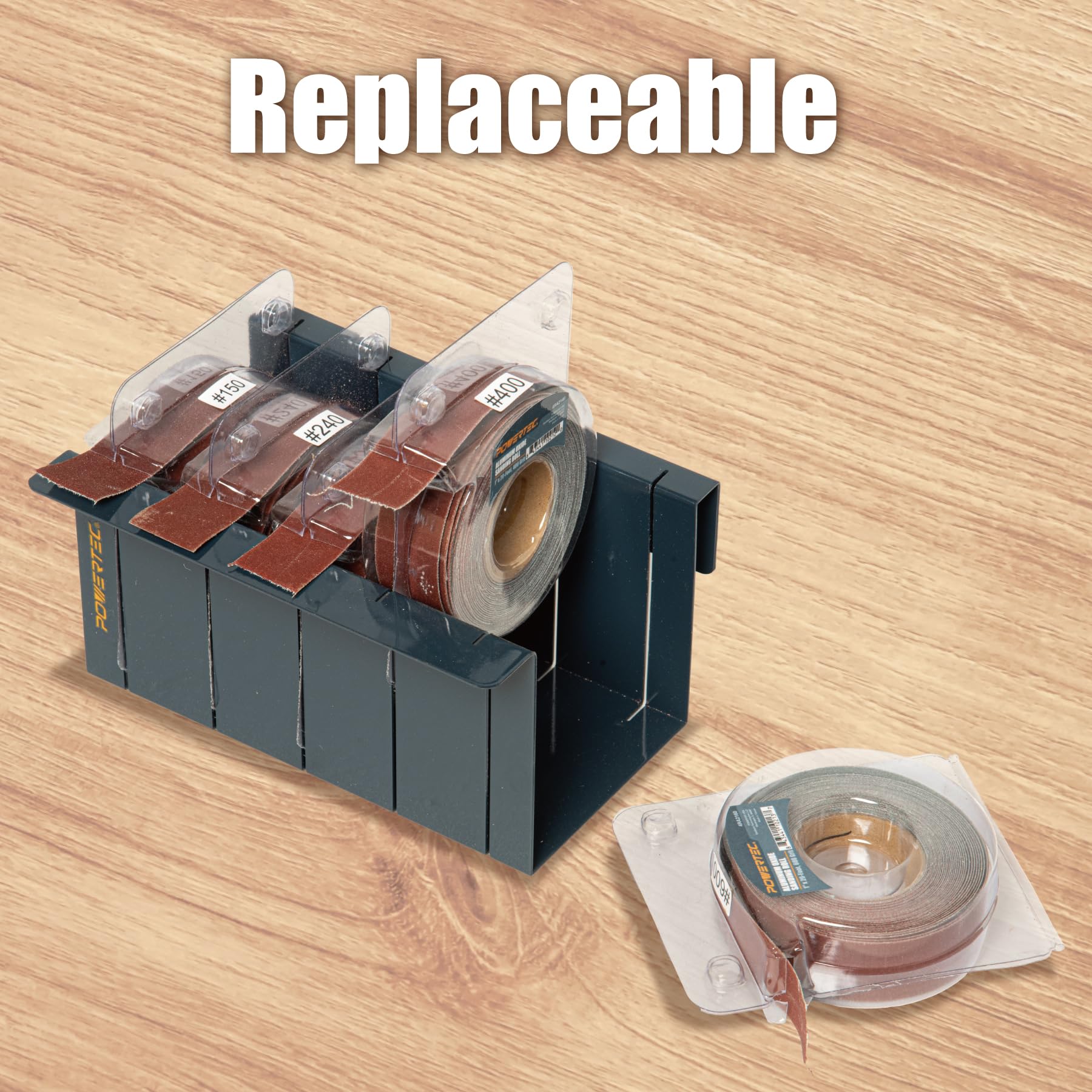 POWERTEC 4RA2101 Rouleaux de ponçage abrasifs en métal pour automobile/travail du bois