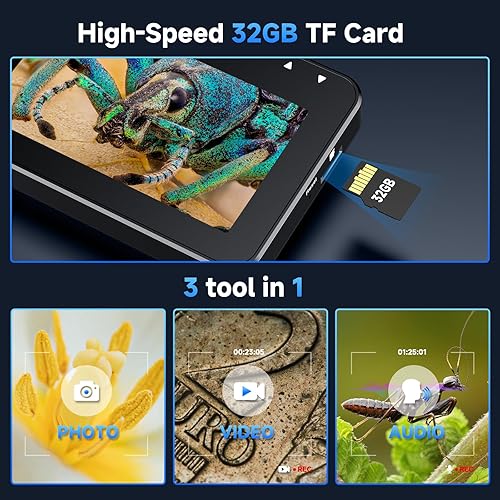 Miniatura 5 de LP043H Microscopio de monedas de 4.3 pulgadas con HDMI, Leipan 1000X LCD Microscopio digital para adultos, lupa de monedas 1080P para tomar