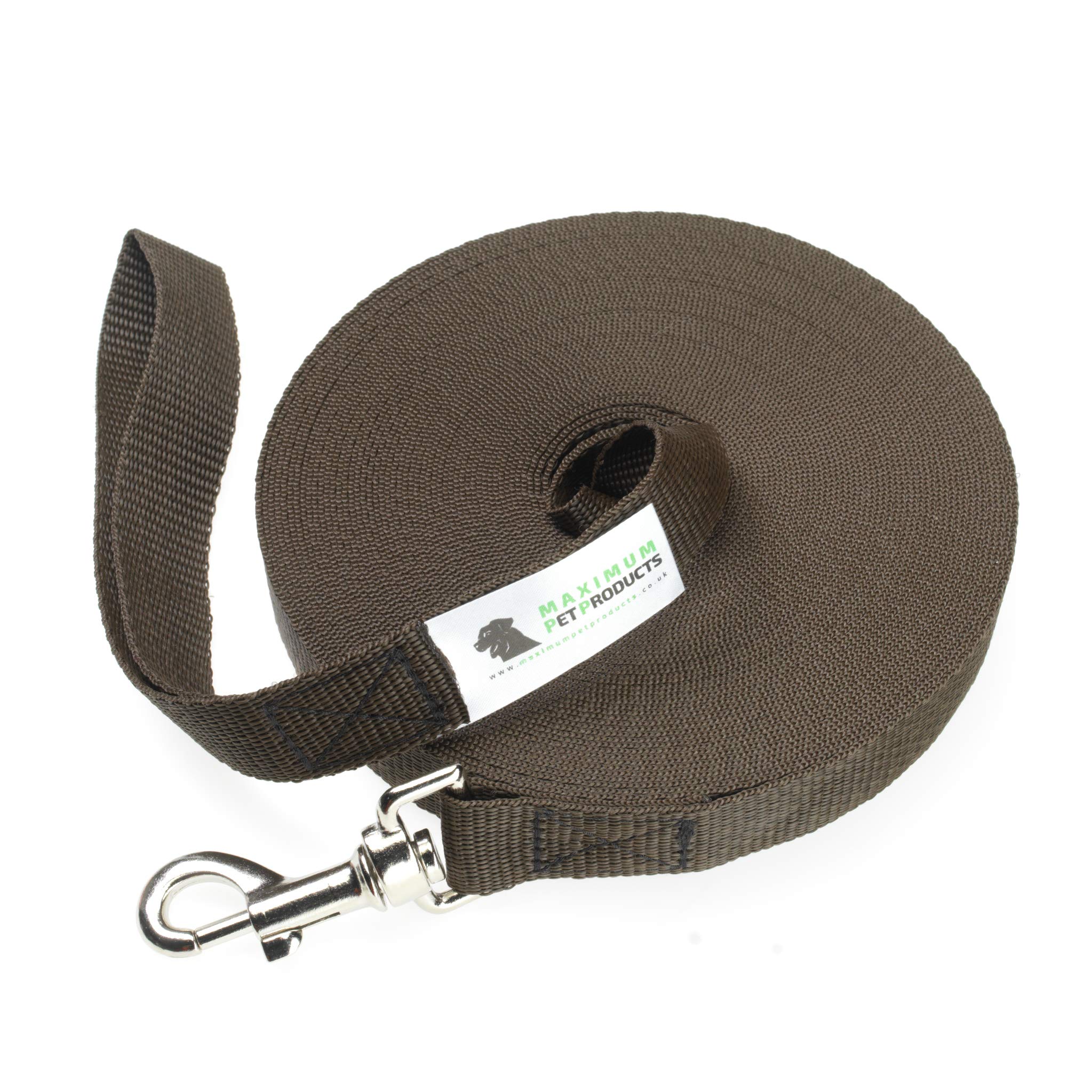 80-Foot (24m) Long Dog Training Lead - 25mm Wide, Strong Webbing, Various Colors (UK Made)