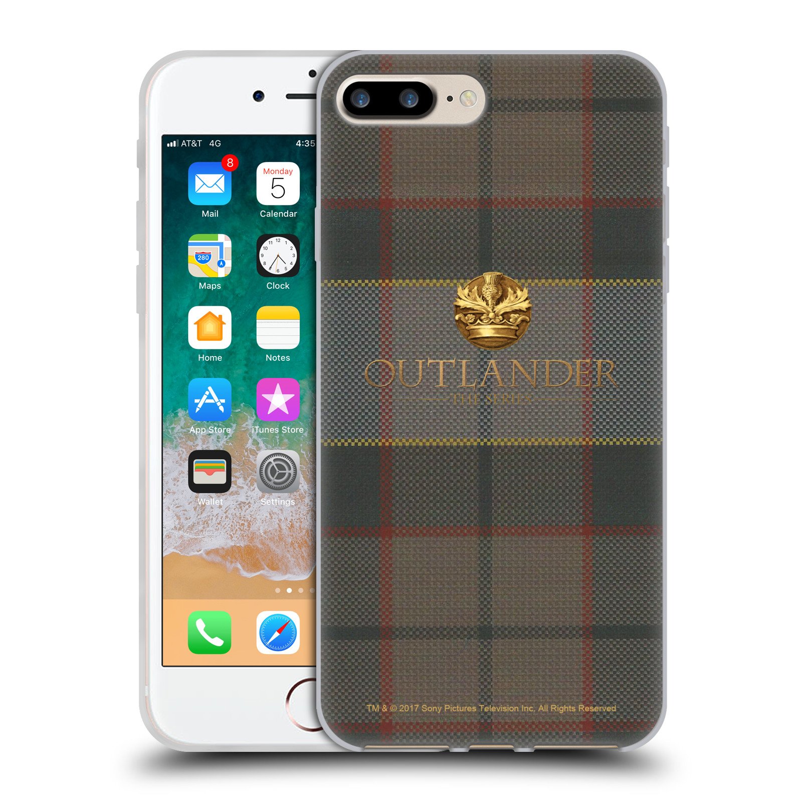 Funda de Silicona Outlander Fraser Tartán iPhone 7 Plus y 8 Plus 7