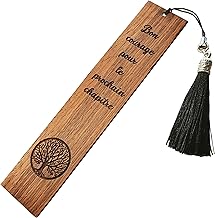 EQUIK PRODUCTS Signet en bois | Cadeau de fin d'année et Pour Retraite, Pot de Départ Collègue de Travail, Pour Maîtresse | Marque-page en bois naturel | Marqueur de livres | pour les lecteurs