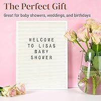 Vista 6 de Stiles Juego de letreros de madera de 12 x 16 pulgadas, con 340 letras, números y símbolos de plástico, tablero de mensajes de madera intercambiable