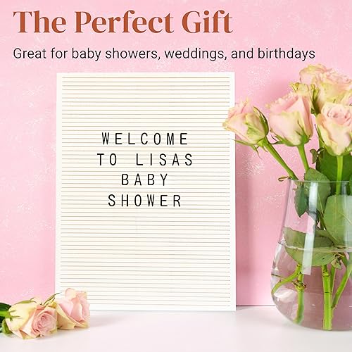 Miniatura 6 de Stiles Juego de letreros de madera de 12 x 16 pulgadas, con 340 letras, números y símbolos de plástico, tablero de mensajes de madera