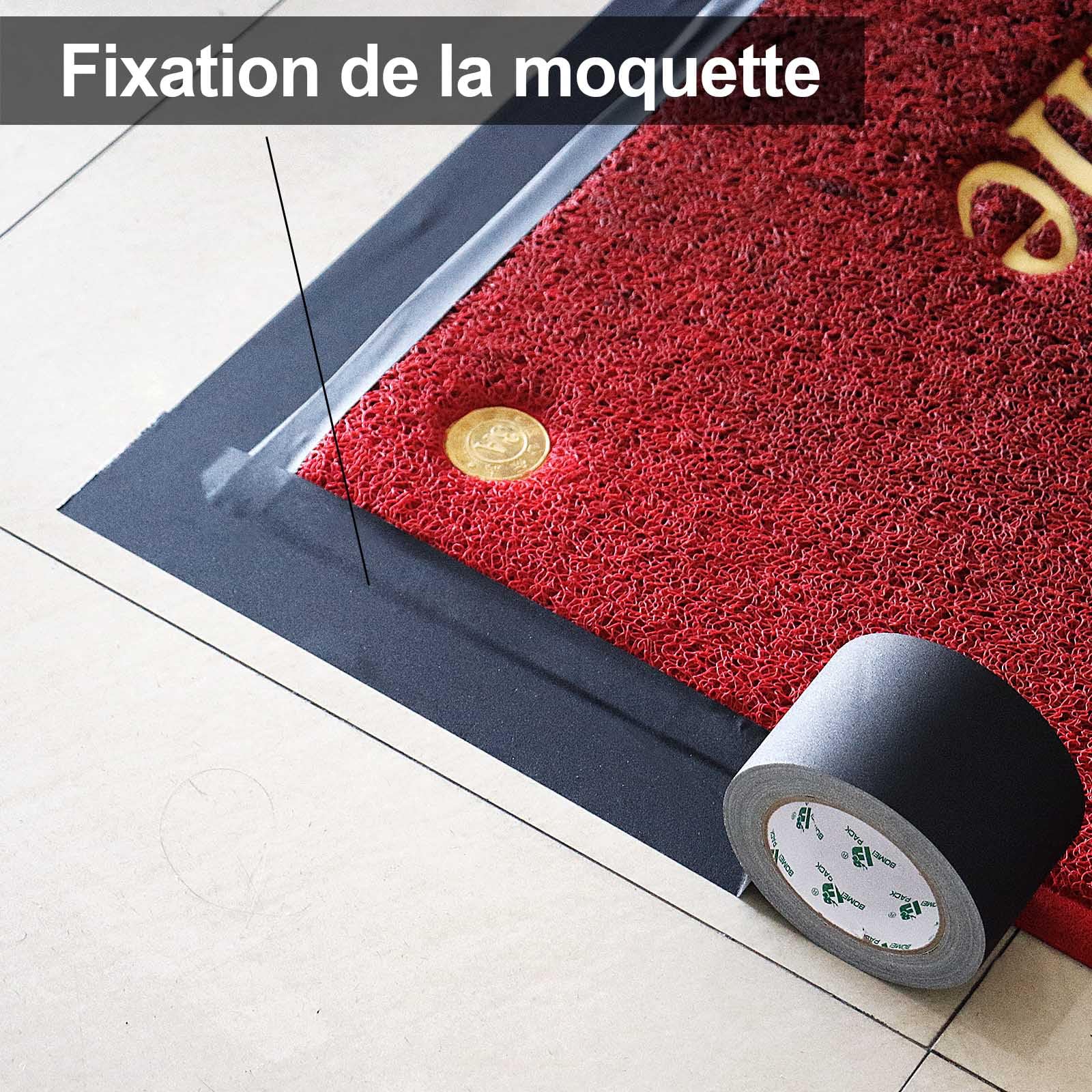 BOMEI PACK Noir Gaffer Ruban adhésif en tissu, 100MM x 30M, Mat Chiffon Tuban Adhésif, Gaffers Tape pour Câbles, Photographie