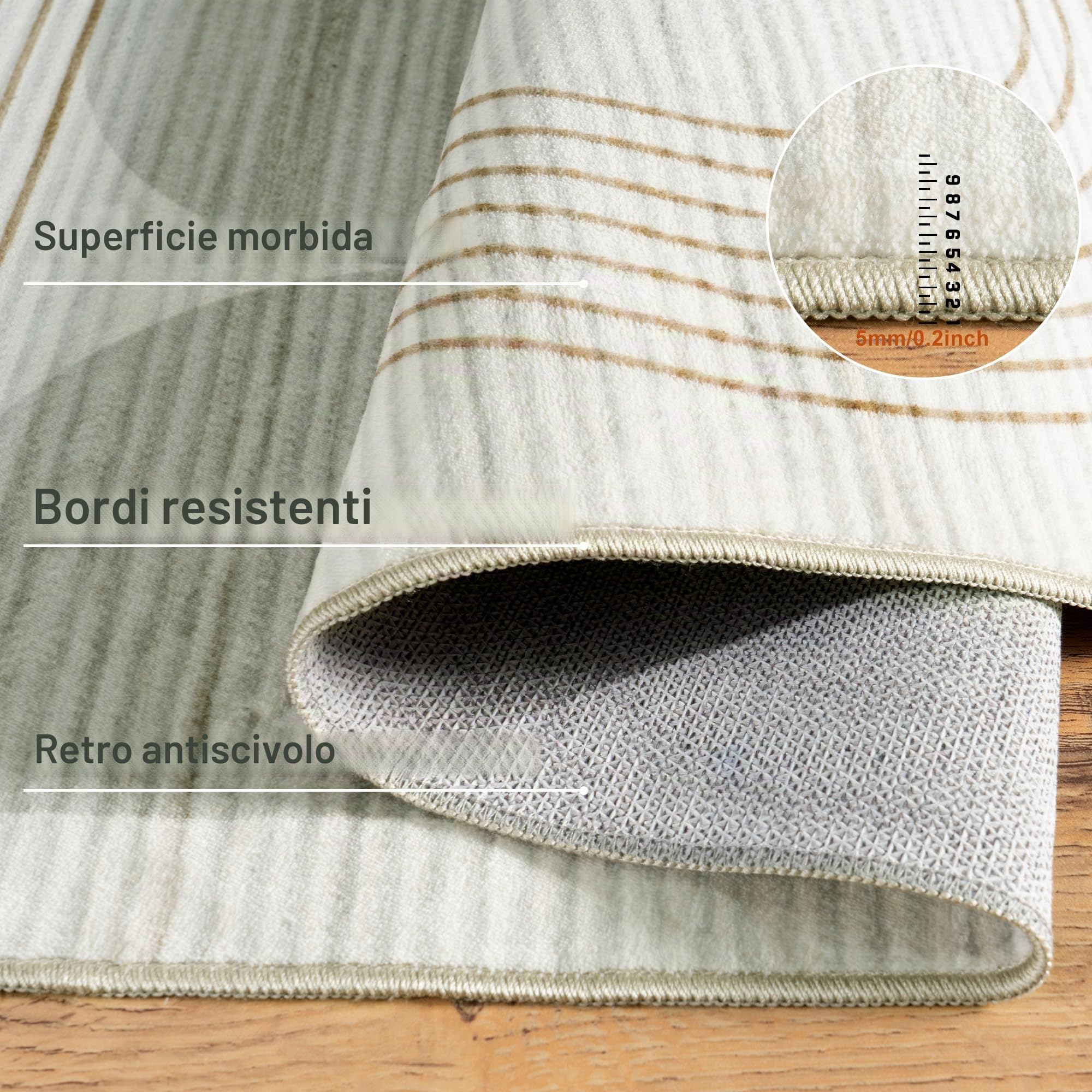 Tappeto per Soggiorno, Tappeto Moderno con Motivo Astratto per Soggiorno, Beige 200x230 cm Tappeto a Pelo Corto per Soggiorno Lavabile, Grande Tappeto in Lana per Camera da Letto, Ufficio
