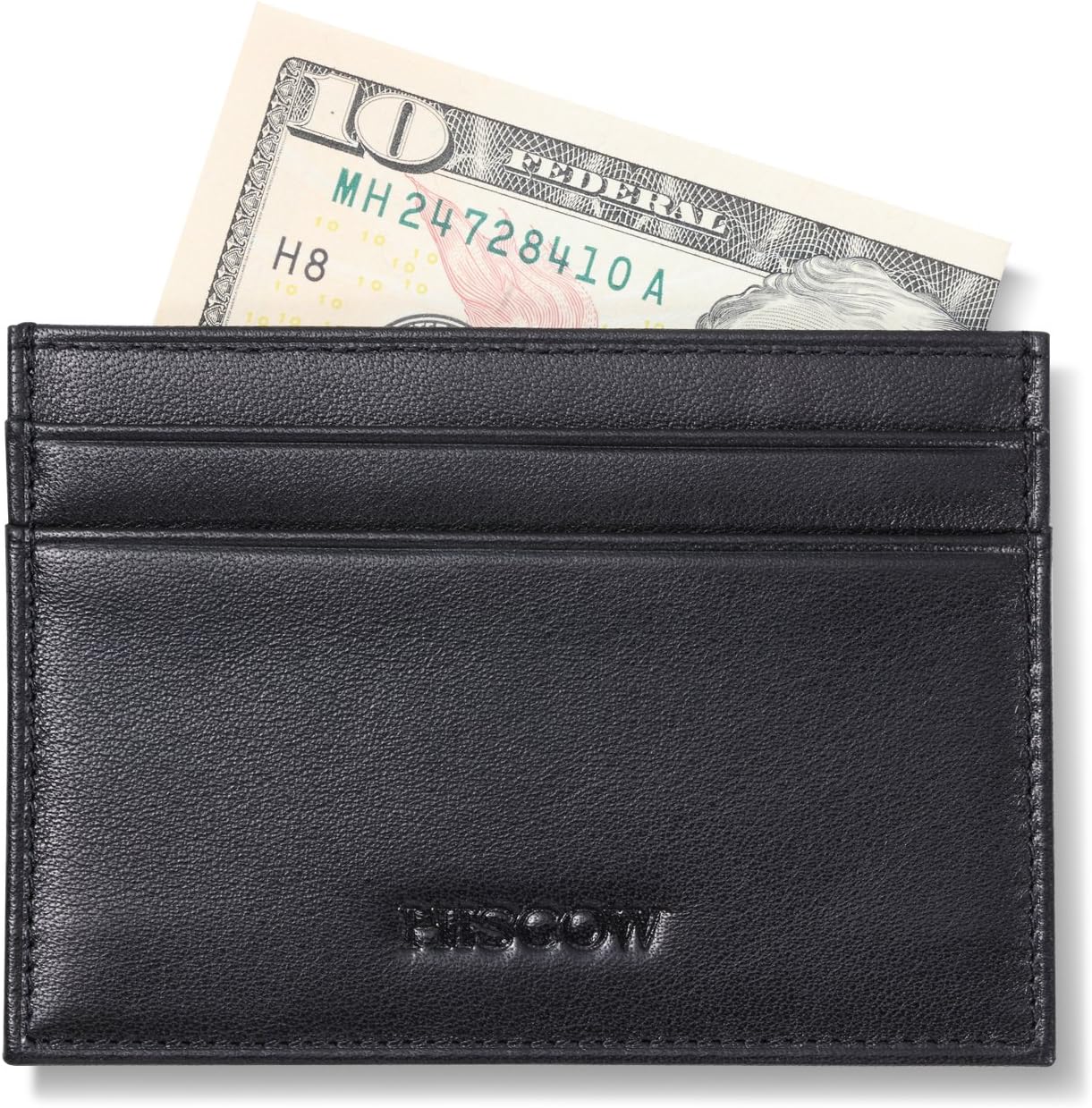 Leather Slim Card Holder, Tiny Small Credit Card Wallet ID Case for Men & Women (Black) - Image 5