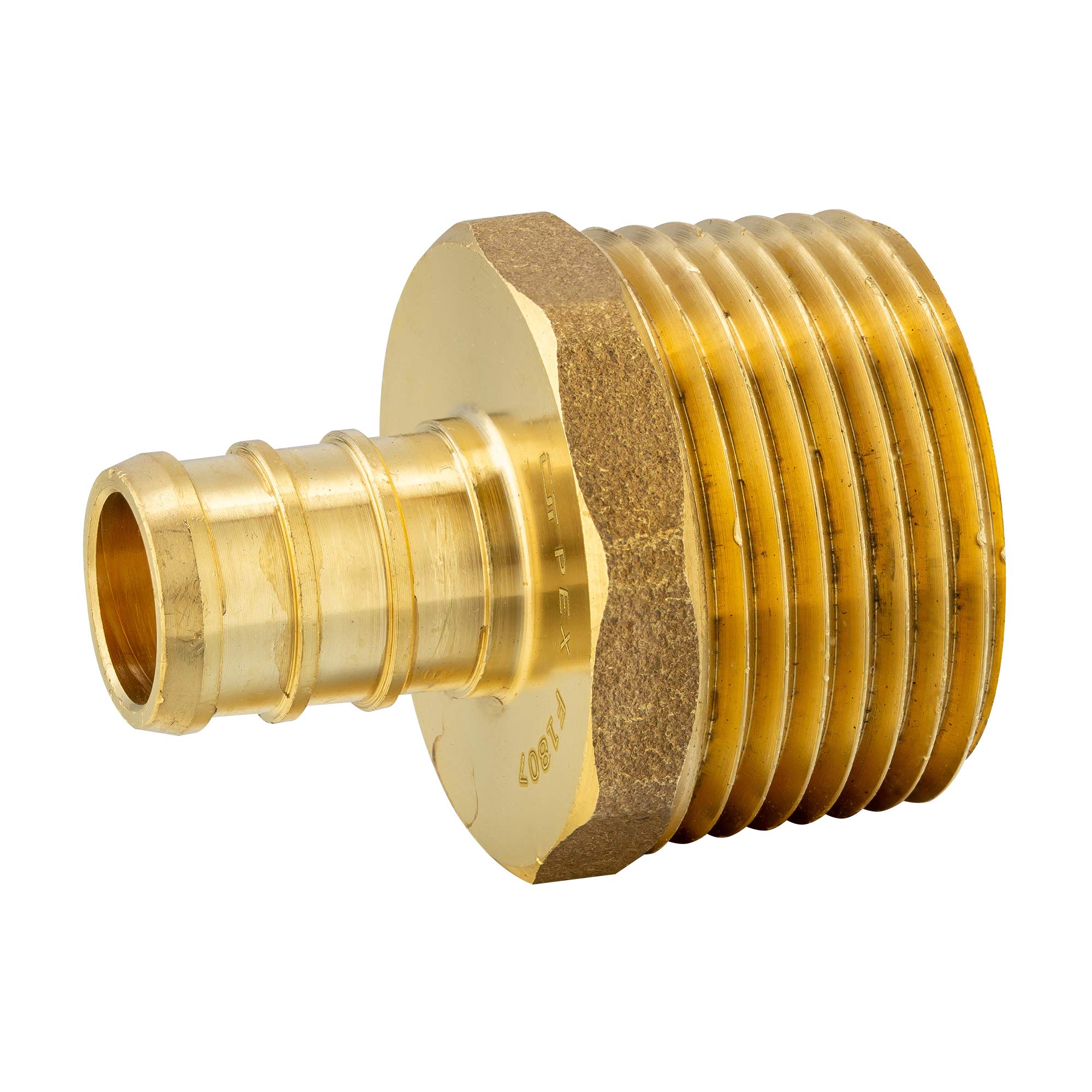 EFIELD Pex - Adaptador macho NPT de 1/2 pulgada x 3/4 pulgadas (10 unidades) accesorios de latón engarzado de latón, ASTM F1807, NSF/ANSI 61