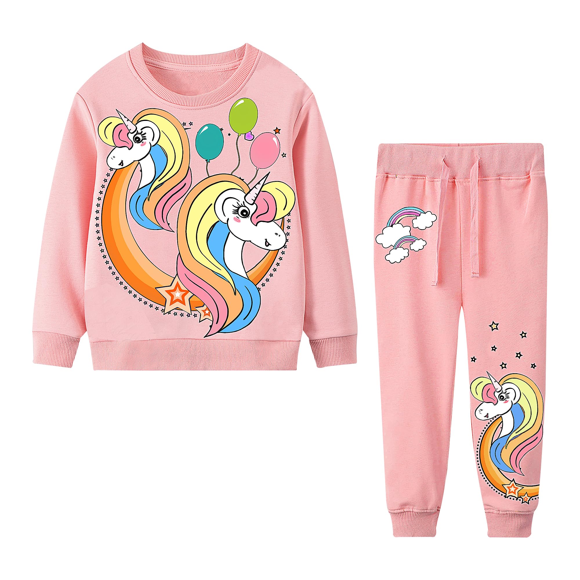 JinBei Chłopięce dziewczęta dresy dziecięce sweter zestaw odzież sportowa pulower bluza top i spodnie stroje zestawy odzieży z długim rękawem Boże Narodzenie szkoła jogging bawełniany kombinezon unisex wiek 2, 3, 4, 5, 6, 7