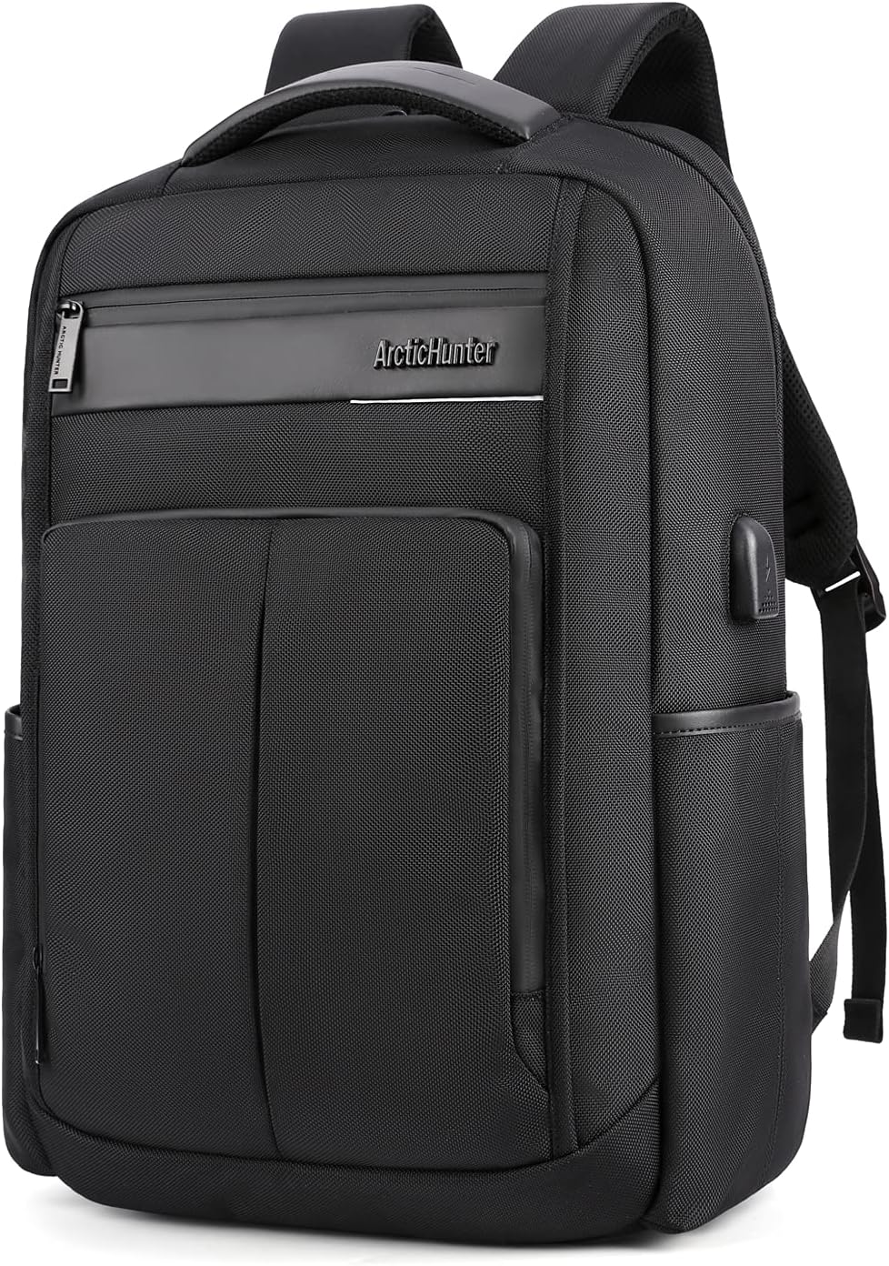 ah arctic hunterArctic Hunter Laptop Backpack, LIGHT FLIGHT 15.6 Inch Travel Backpack for Men, College School Bookbags with USB Charging Port, Large Capacity Computer Backpacks for Work Business, Black