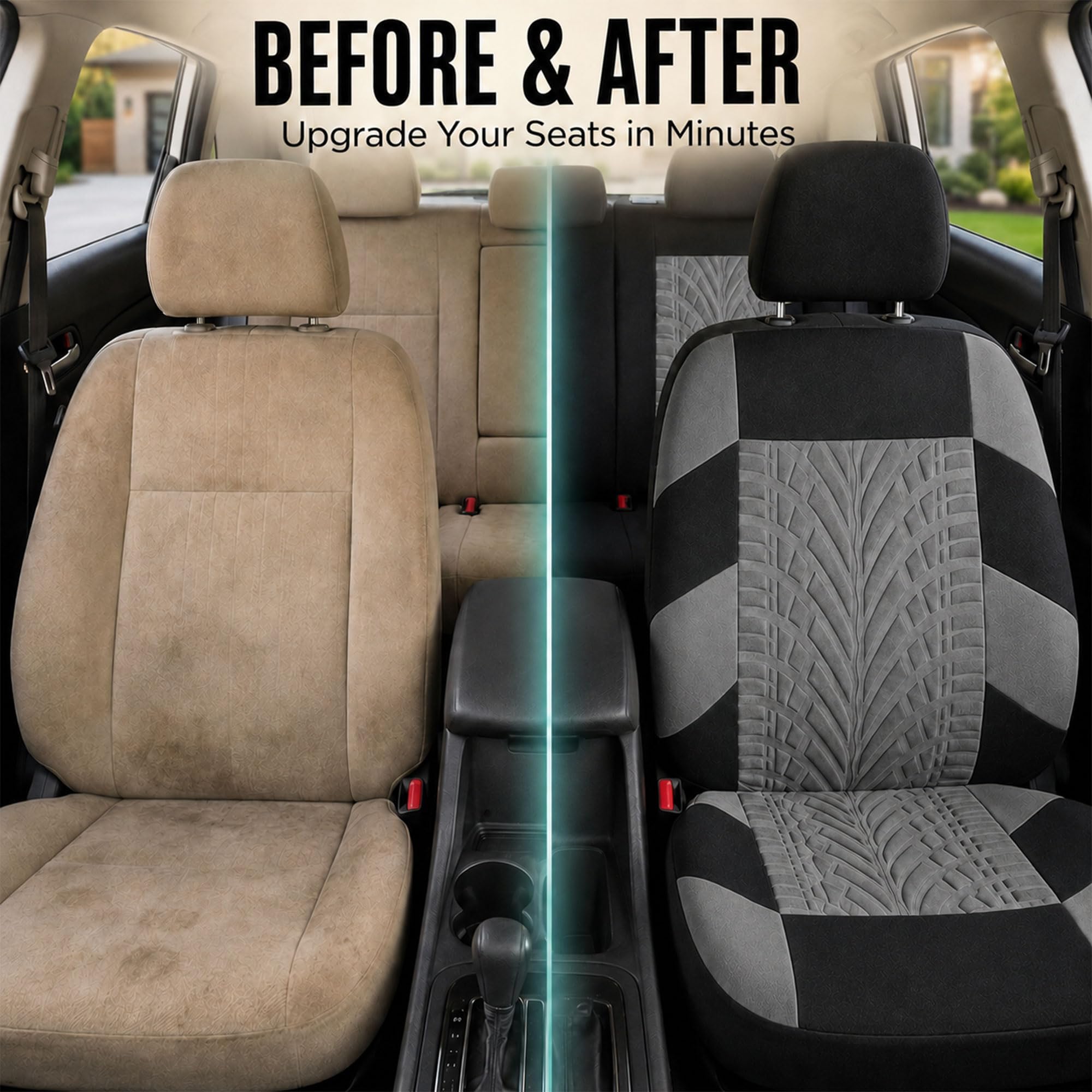 9 Piezas Fundas de Asiento de Coche Juego Completo para Skoda Elroq Mk1 2024-2026, Protector de Asiento Transpirable Airbag Compatible Dividido, Gray