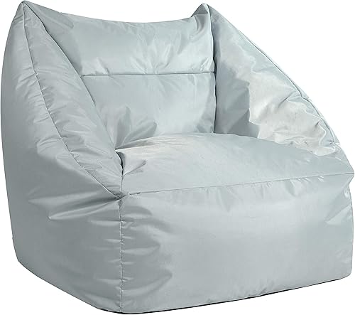 Urban Shop Puf de lona estructurada, color gris