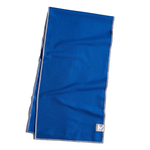 MISSION Max Plus Cooling Towel- Maximum Instant Evaporative Cooling in a Soft, Smooth Fabric, Cools Instantly When Wet, UPF 50 Sun Protection, Yoga, Golf, Gym, Neck, Workout, 9.5 x 36”- Blue