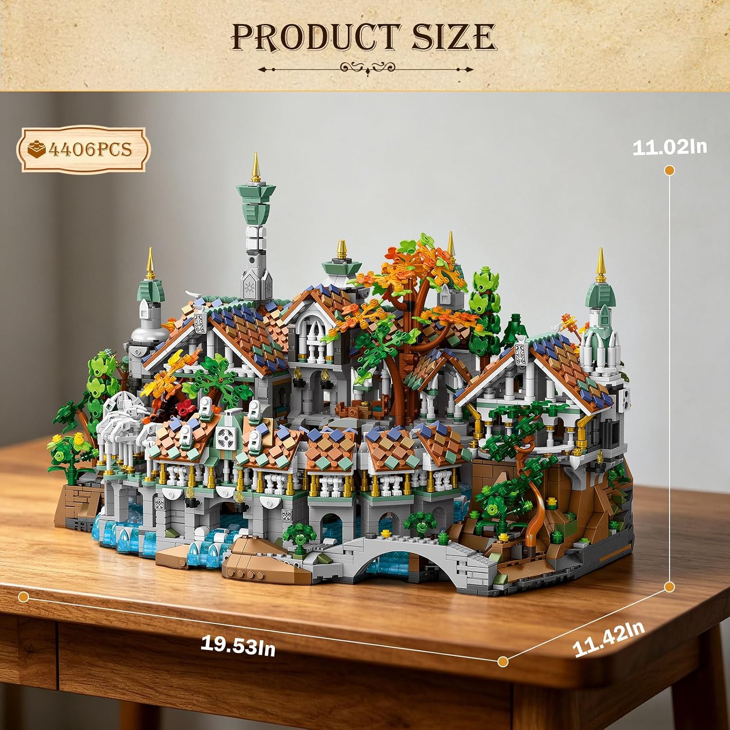 Reobrix Medieval Valley City Building Set, 4406 Pcs Medieval Town Architecture Model, Large Collectible Construction Kit, Home Display Ornament, Ideal Gift for Adult Collectors