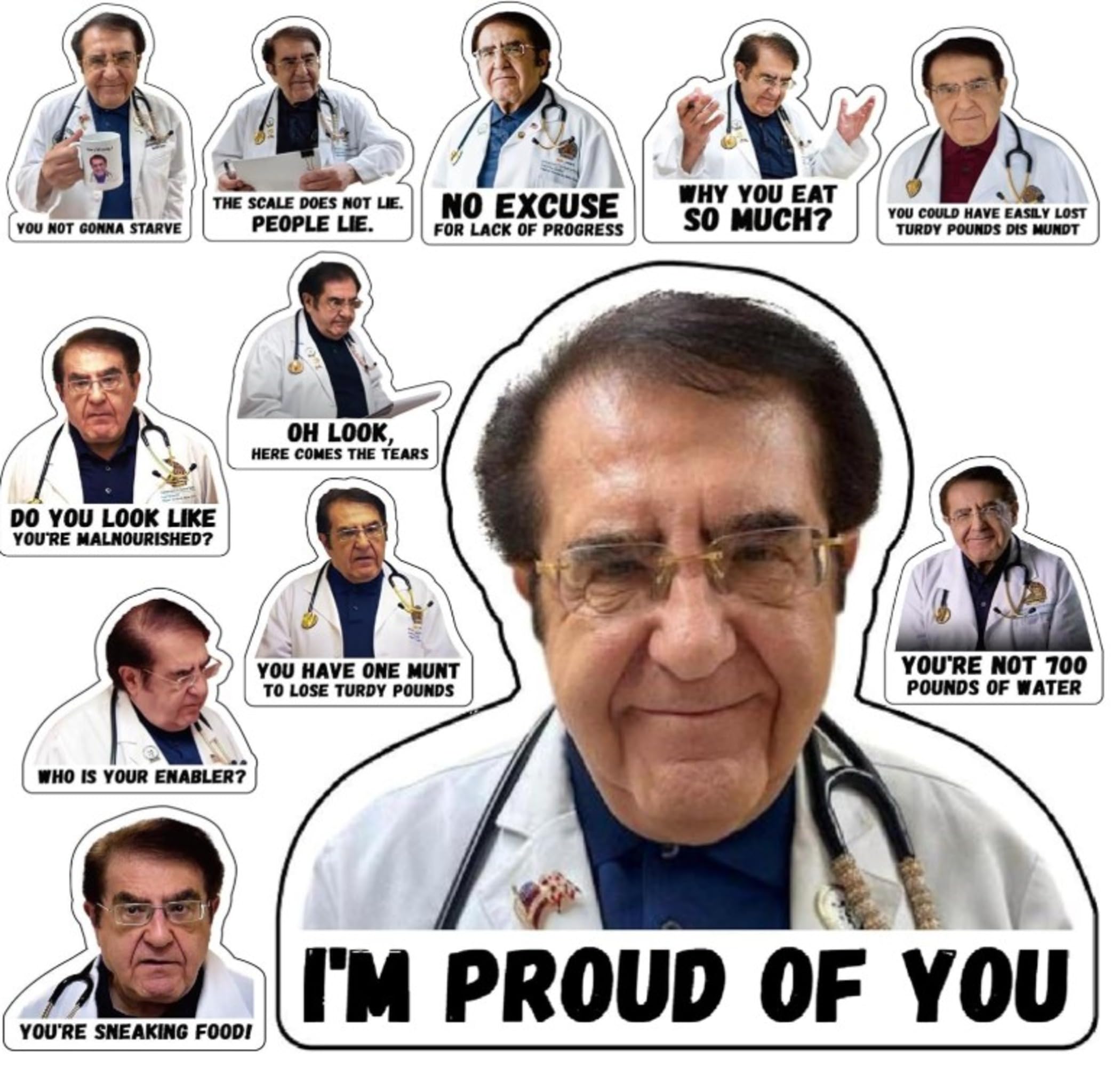 Magnets Refrigerator, Pack of 12, Dr Now Magnets Fridge, Dr. Nowzaradan Fridge - 3" × 3" Strong Black Text, Motivational Diet Helper -Funny Refrigerator Magnets, Fridge Magnets Strong