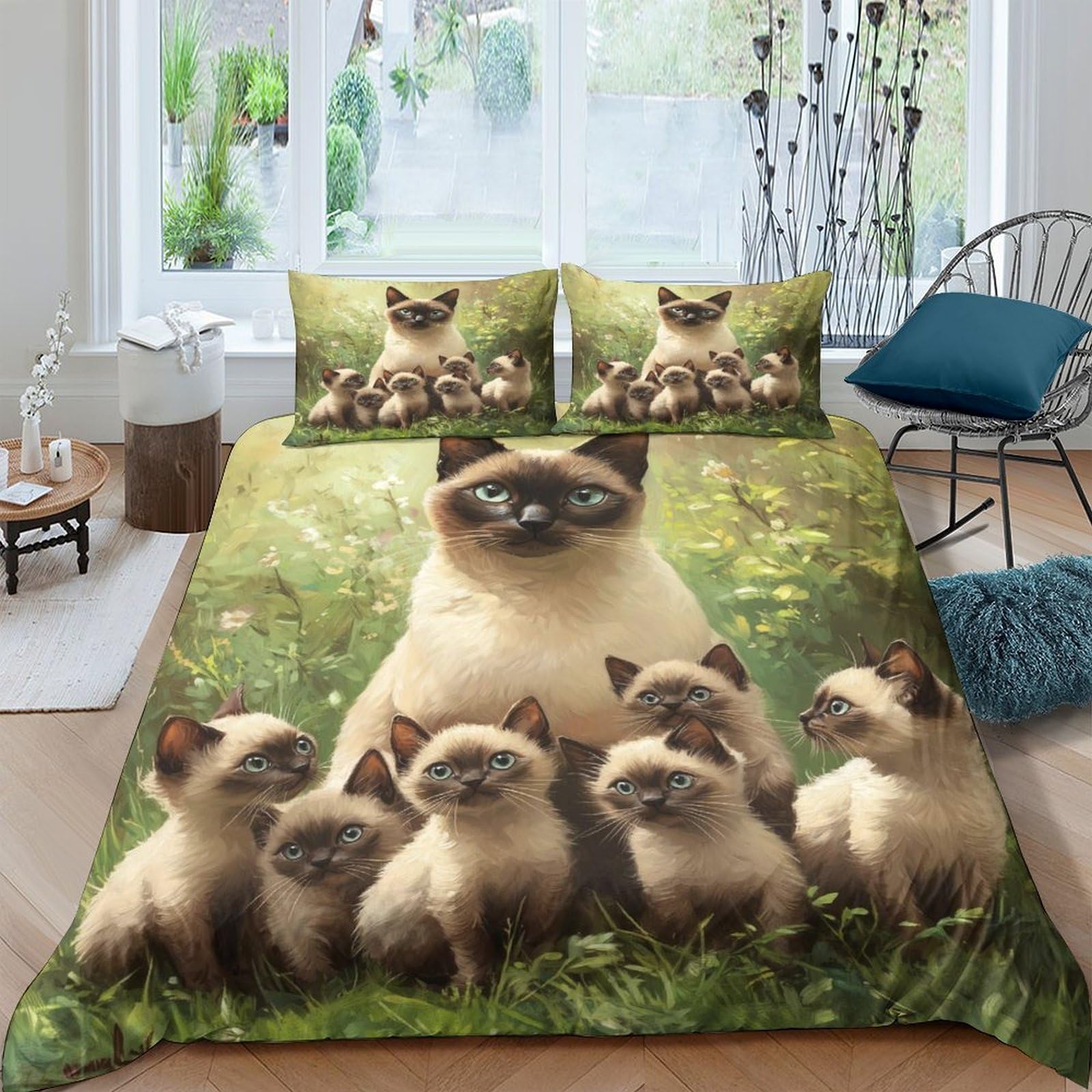 Housse de couette éléphant 3D en microfibre 140x200 pour lit une place ado