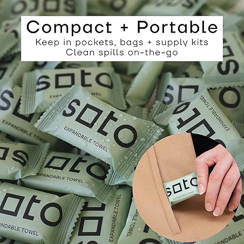 Miniatura 5 de soto Toallas de limpieza expandibles blancas, 100% algodón (paquete de 25) – 9 pulgadas x 13 pulgadas; trapos de limpieza de algodón, toallas de