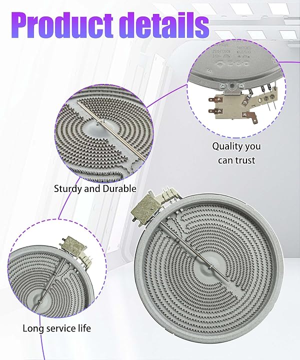 316555800 W10823692,9"/6" Dual Radiant Surface Element Compatible with Whirlpool Frigidaire Kenmore Samsung Range Stove 10" Heating Element Replaces 316224300, 316418400, 316418401（2500W/1200W, 240V） by Maigoo - Image 2