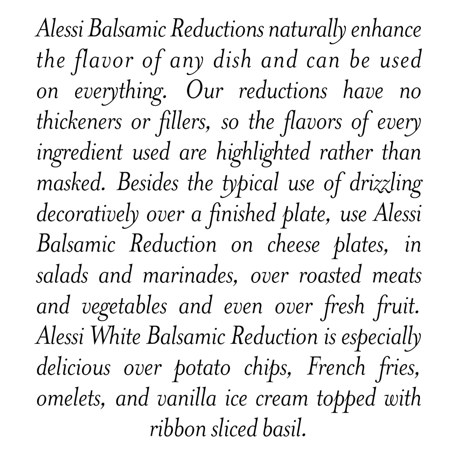 Alessi Balsamic Vinegar Reduction, Autentico from Italy, Ideal on Caprese Salad, Fruits, Cheeses, Meats, Marinades, White Balsamic (White Balsamic, 8.5 Fl Oz (Pack of 6))
