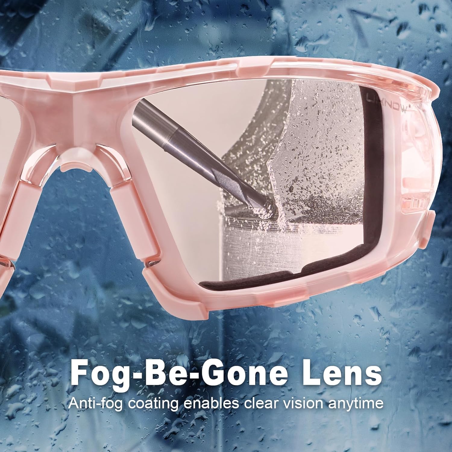 UKNOW Safety Glasses - Anti Fog Wraparound Lenses - Removable Foam Gasket - ANSI Z87.1 Protective Eyewear - Impact Resistant - Image 4