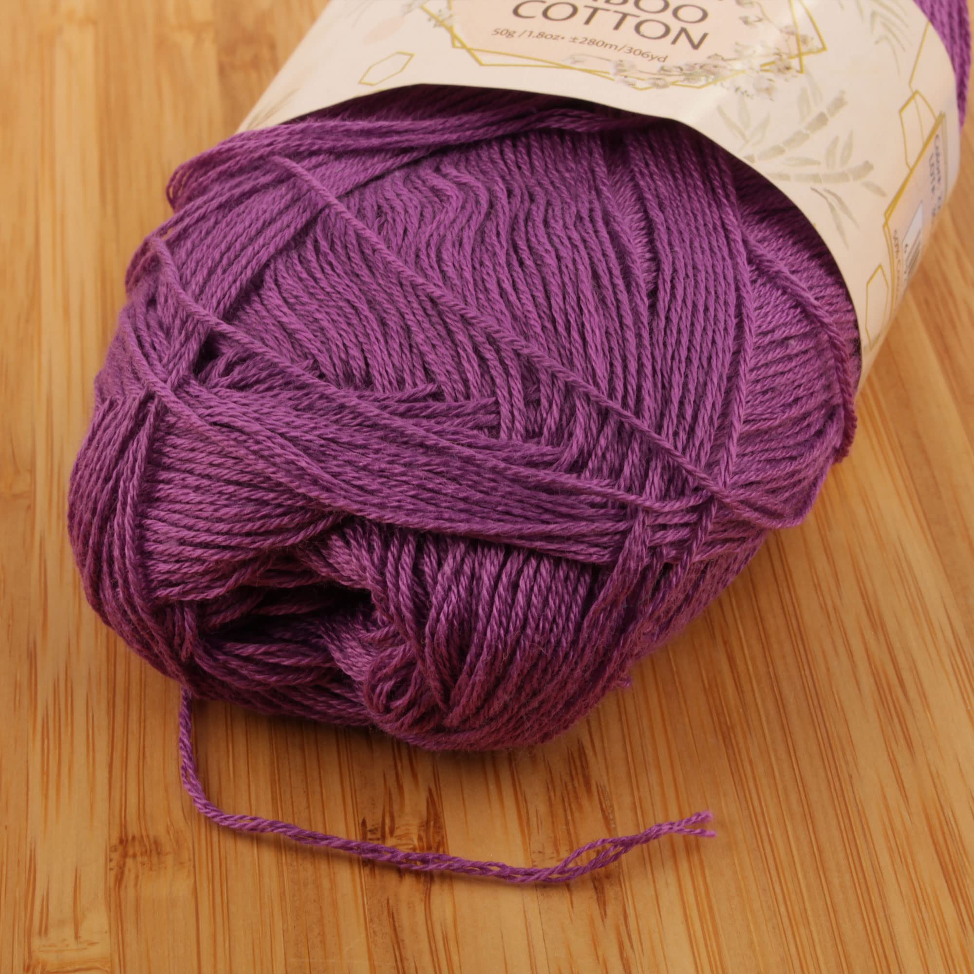 JubileeYarn Baby Soft Bamboo Cotton Yarn - 50g/Skein - Deep Purple - 4 Skeins, 3202 Deep Purple - Image 3