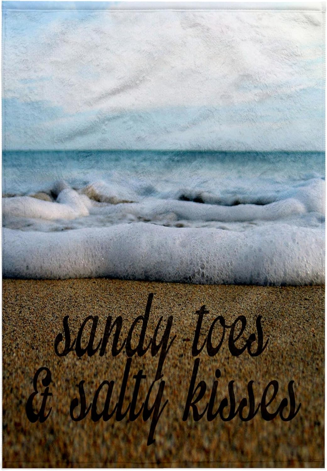 3dRose Sandy Toes and Salty Kisses Ocean Background 22x30 Bath Hand Pool Towel