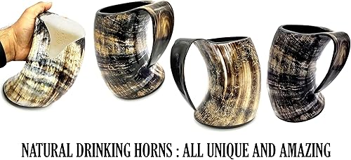 Vista 25 de 5MOONSUN5 HBCUP-573 - Vaso de copa de vino con cuerno vikingo, vaso medieval, vaso de cuerno de buey, vaso de vaso de vaso de cerveza, cerveza