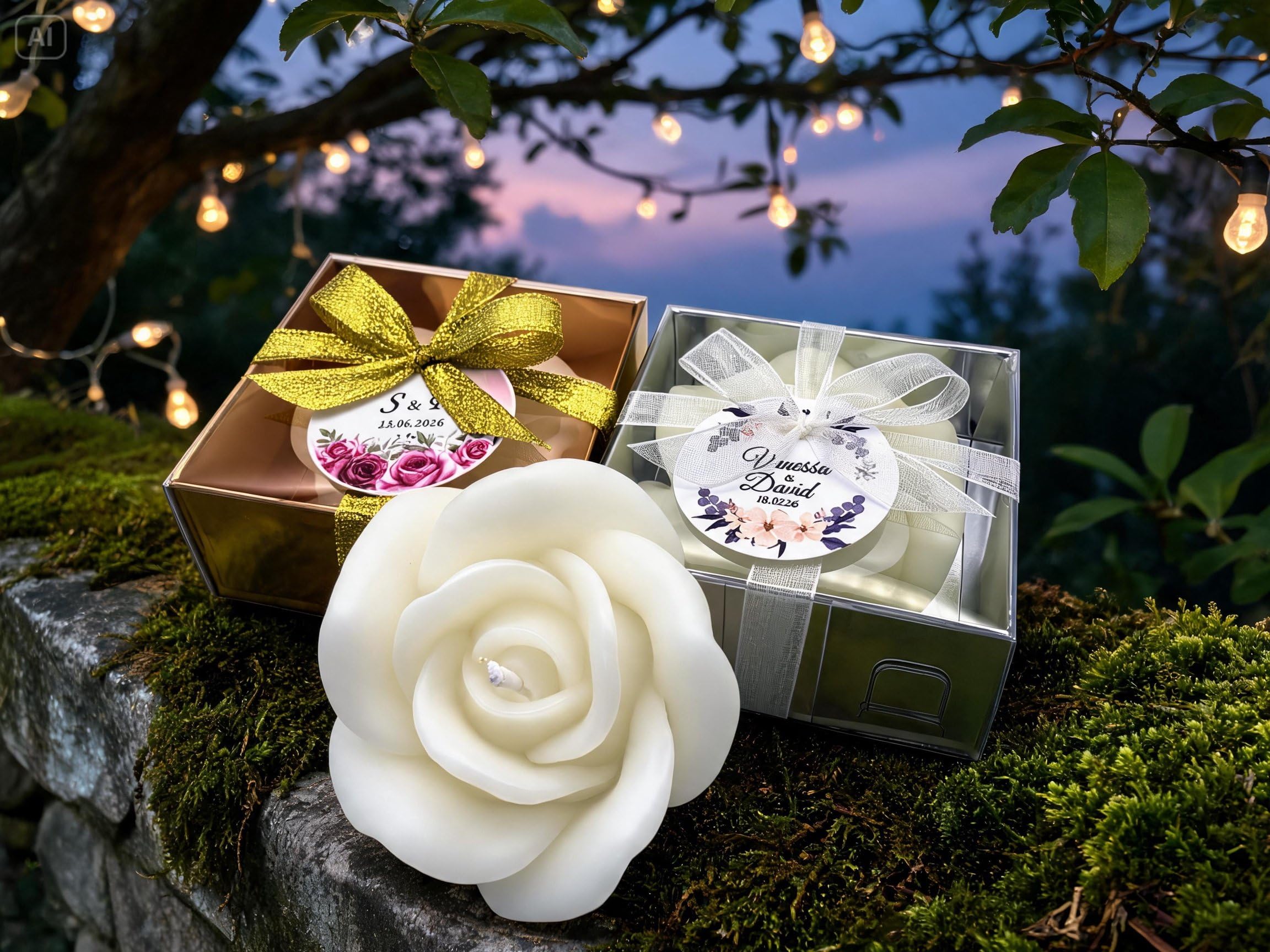 bomboniere matrimonio, originali rosa 50 pezzi candele profumate bomboniere battesimo, anni ragazzo, comunione, cresima, anniversario di, compleanno bigliettini (bianco, set da 50)