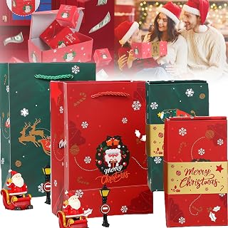 Docxide Freigexact Money Gift Box, Freigexac Gift Box,Freigexact,Surprise Gift Box Set, Surprise Gift Box Explosion Christmas, Seeroze Surprise Gift Box Christmas(Green+Red)