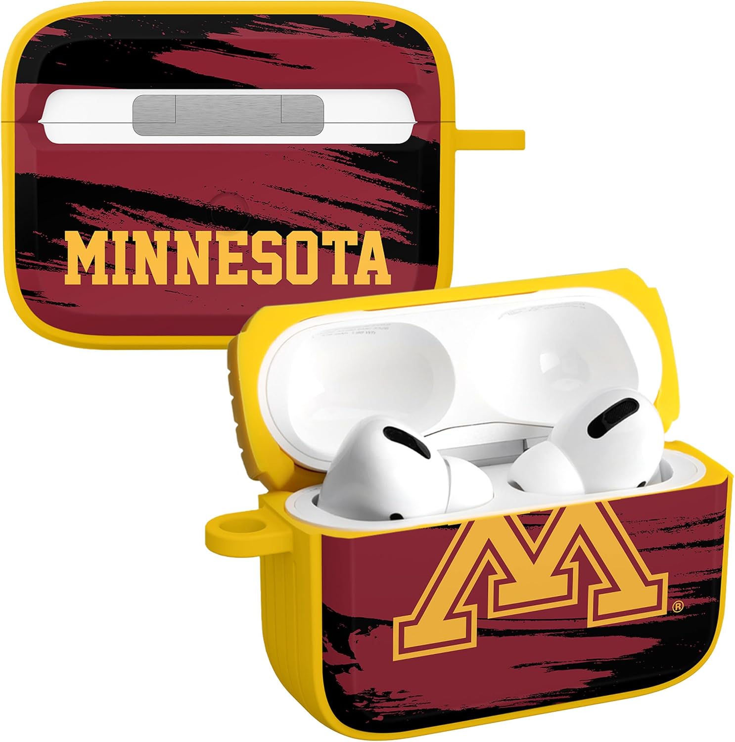 Affinity Bands Minnesota Golden Gophers HDX Case Cover Compatible with Apple AirPods Pro 1 & 2 (Paint Stripe)
