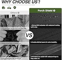 Vista 3 de Porch Shield Funda impermeable para sofá de asiento profundo para exteriores, funda de sofá para muebles de patio, 79 pulgadas de ancho x 40 Negro
