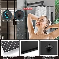 Vista 8 de Midanya Sistema de Ducha con Caño de Bañera, Juego de Grifería de Ducha para Bañera con Cabezal de Lluvia Cuadrado y Rociador de Mano Montaje