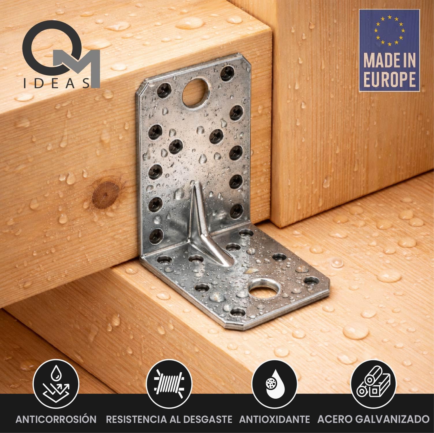12 x Escuadra Metalica De Angulo (90 x 50 x 55 x 2.5) Conector en ángulo Conectores angulares con reborde Angulos Metalicos Galvanizadas