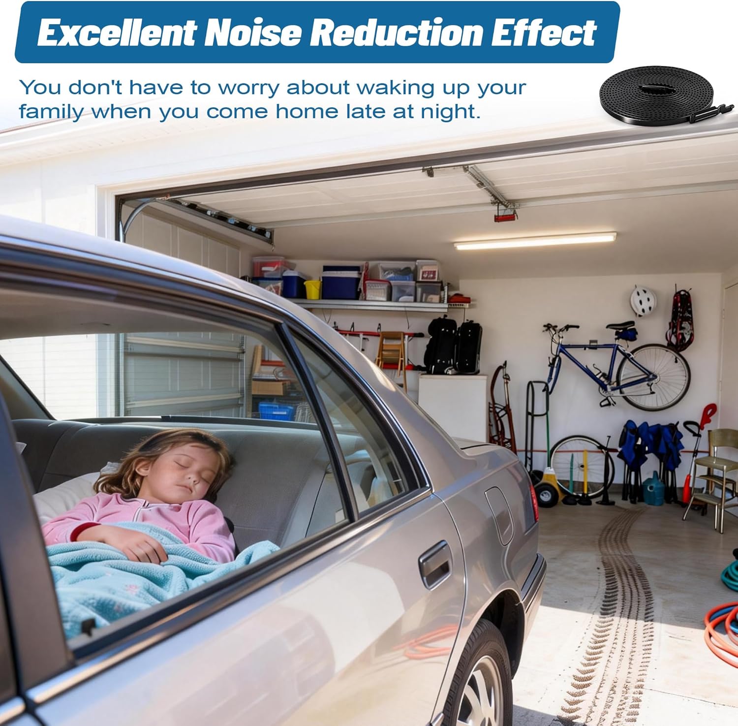 Whisper Drive Belt(257"), 41A5250-1 Short Garage Door Belt for 8ft High Garage Doors, Compatible with Chamberlain/Craftsman/Some Liftmaster Garage Door Openers