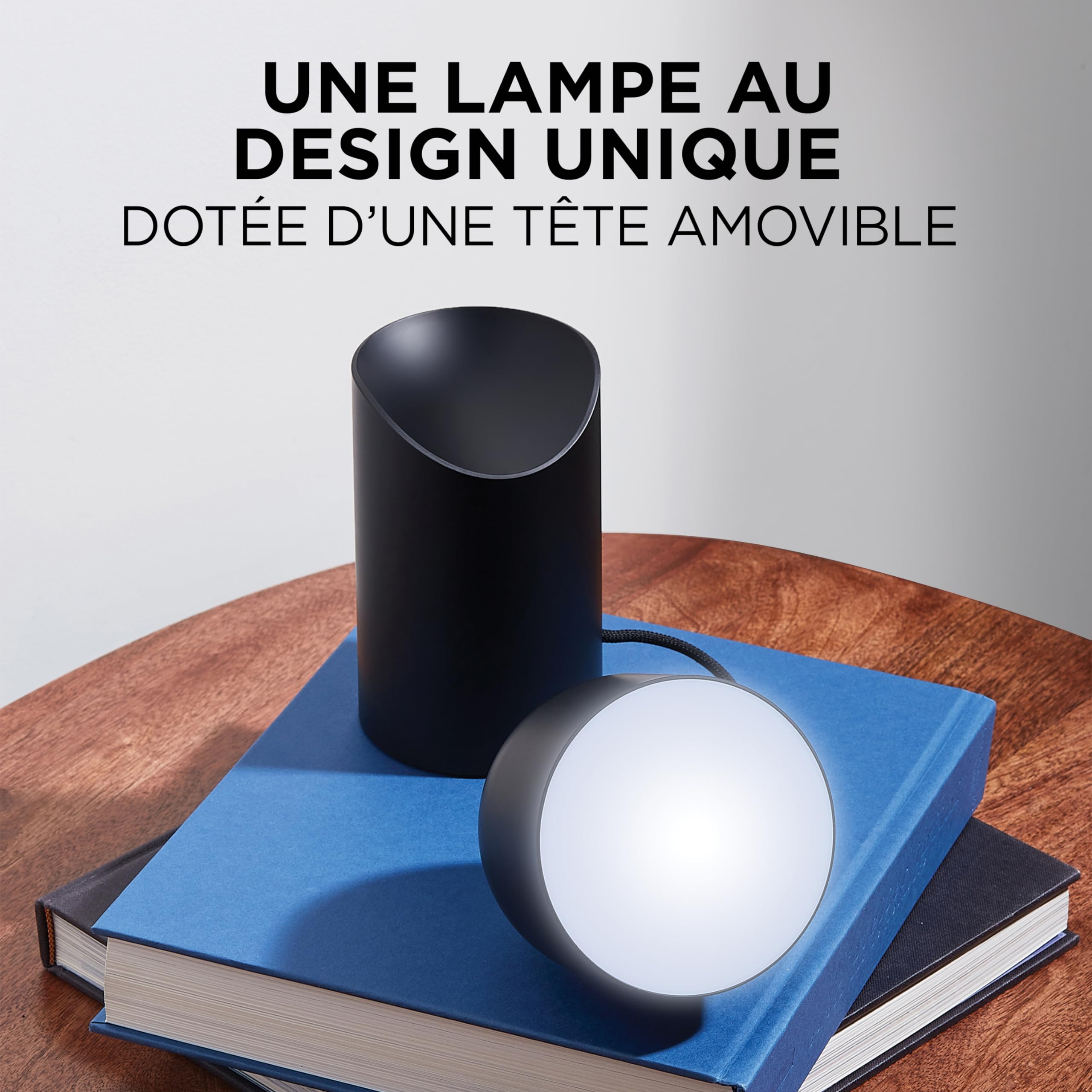 Lexon ORBE Lampada LED da tavolo ricaricabile senza fili con testa rimovibile magnetica e rotante, per comodino, scrivania o terrazzo, Giallo